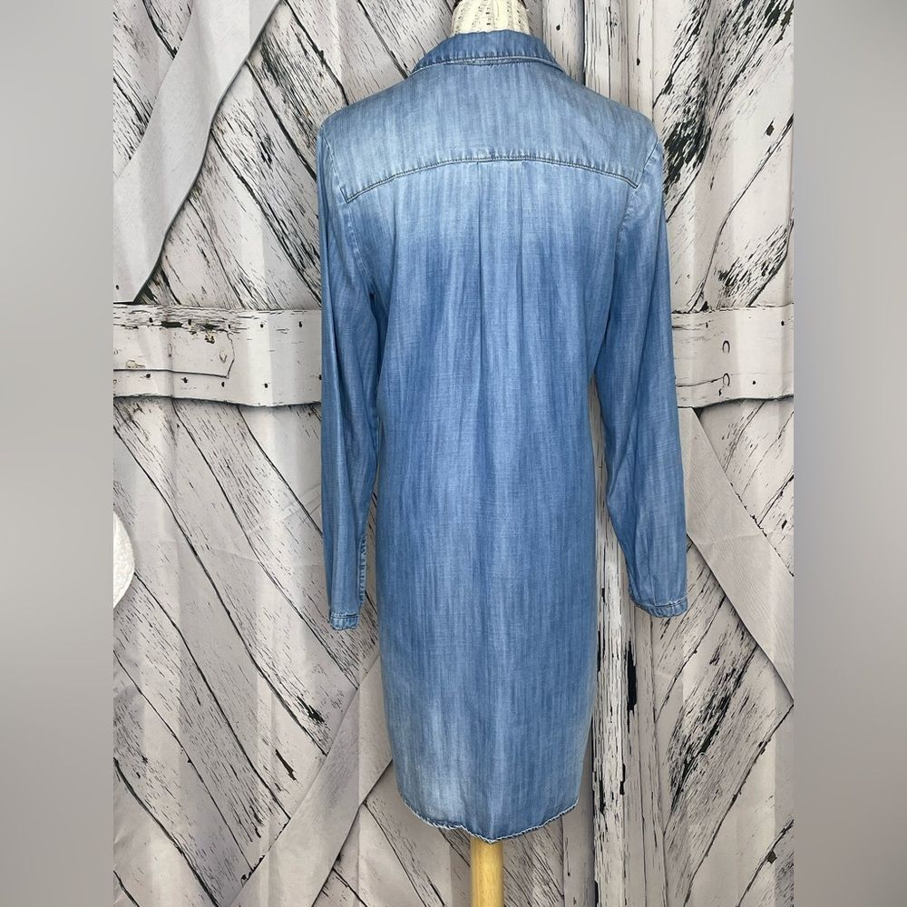 Bella Dahl Long Sleeve Chambray Shirt Dress M - Picture 2 of 7